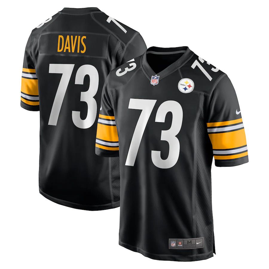 Men Pittsburgh Steelers 73 Carlos Davis Nike Black Game NFL Jersey